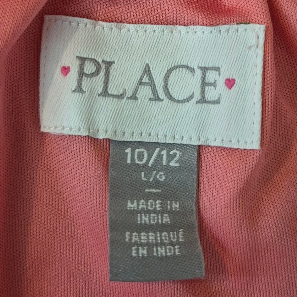 The Childrens Place Girls Pink Floral Cold Shoulder Handkerchief Hem Dress 10/12